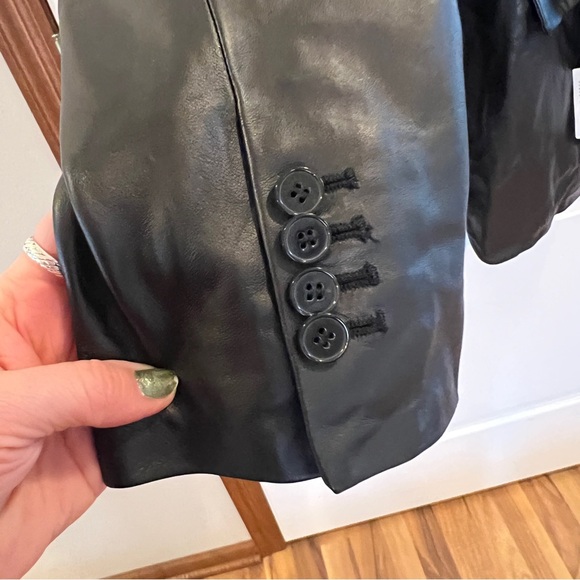 ASOS Design NWT Geuine Black Leather Trench Jacket - Picture 8 of 15